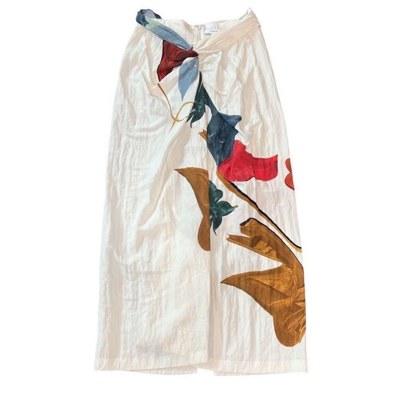 Vince Abstract Painted Draped Knot Skirt NWT Size XS - Picture 4 of 10